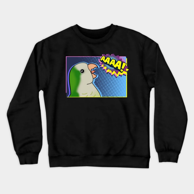 Funny Quaker Parrot Comic Cartoon Crewneck Sweatshirt by FandomizedRose